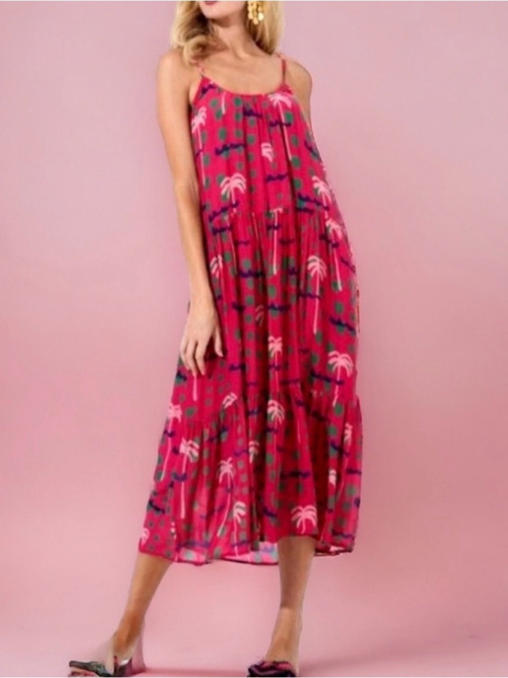 Oliphant Dark Pink Tiered Maxi